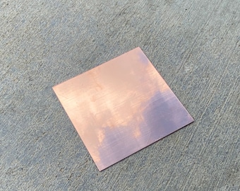 4" Square Copper Stamping Blanks (5 Pack) Made from 16oz Copper (24gauge)