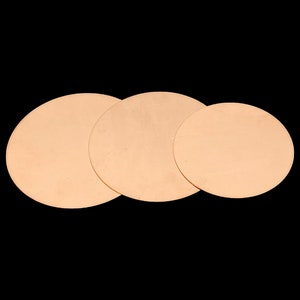 3&quot;- 3.625&quot; Raw Copper Stamping Blanks 5/pack Made from 16oz copper (aprox 24 Gauge)