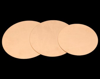 3"- 3.625" Raw Copper Stamping Blanks 5/pack Made from 16oz copper (aprox 24 Gauge)
