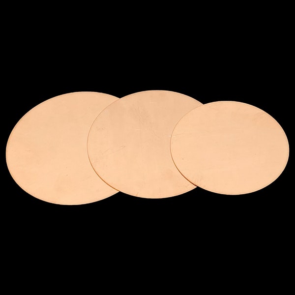 3"- 3.625" Raw Copper Stamping Blanks 5/pack Made from 16oz copper (aprox 24 Gauge)