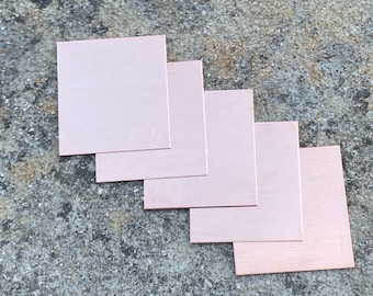 Square Copper Blanks, 1.5" (15 Pack)