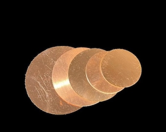 Round Copper Stamping Blank 1.5", 1.75", 2", 2.5", 3" and 3.5" 10/pack
