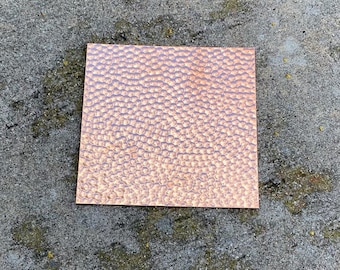 6"x 6" Hammered/Textured Copper Sheet Made from 16oz copper (24 Gauge)