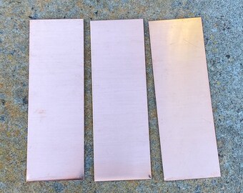 6"x2" Bookmark Stamping Blanks, 16oz (24 Gauge) Copper 5/Pack