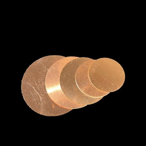 Round Copper Stamping Blank 1.5", 1.75", 2", 2.5", 3" and 3.5" 10/pack