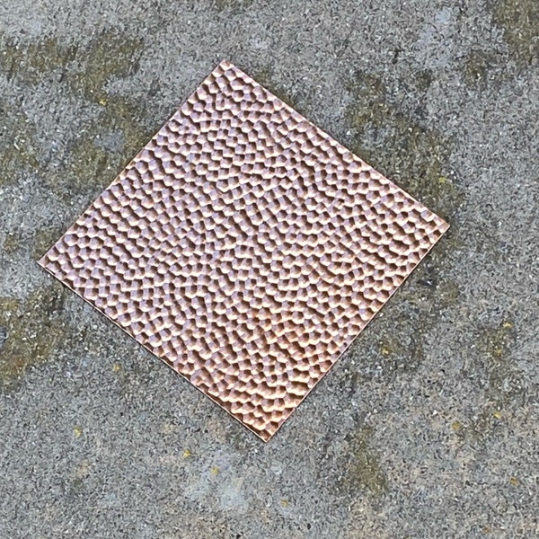 6"x 6" Hammered/Textured Copper Sheet Made from 16oz copper (24 Gauge)