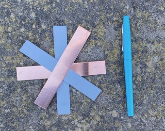 Raw Copper Stamping Blanks 5"x .75"- made from 16oz copper (aprox 24 gauge)