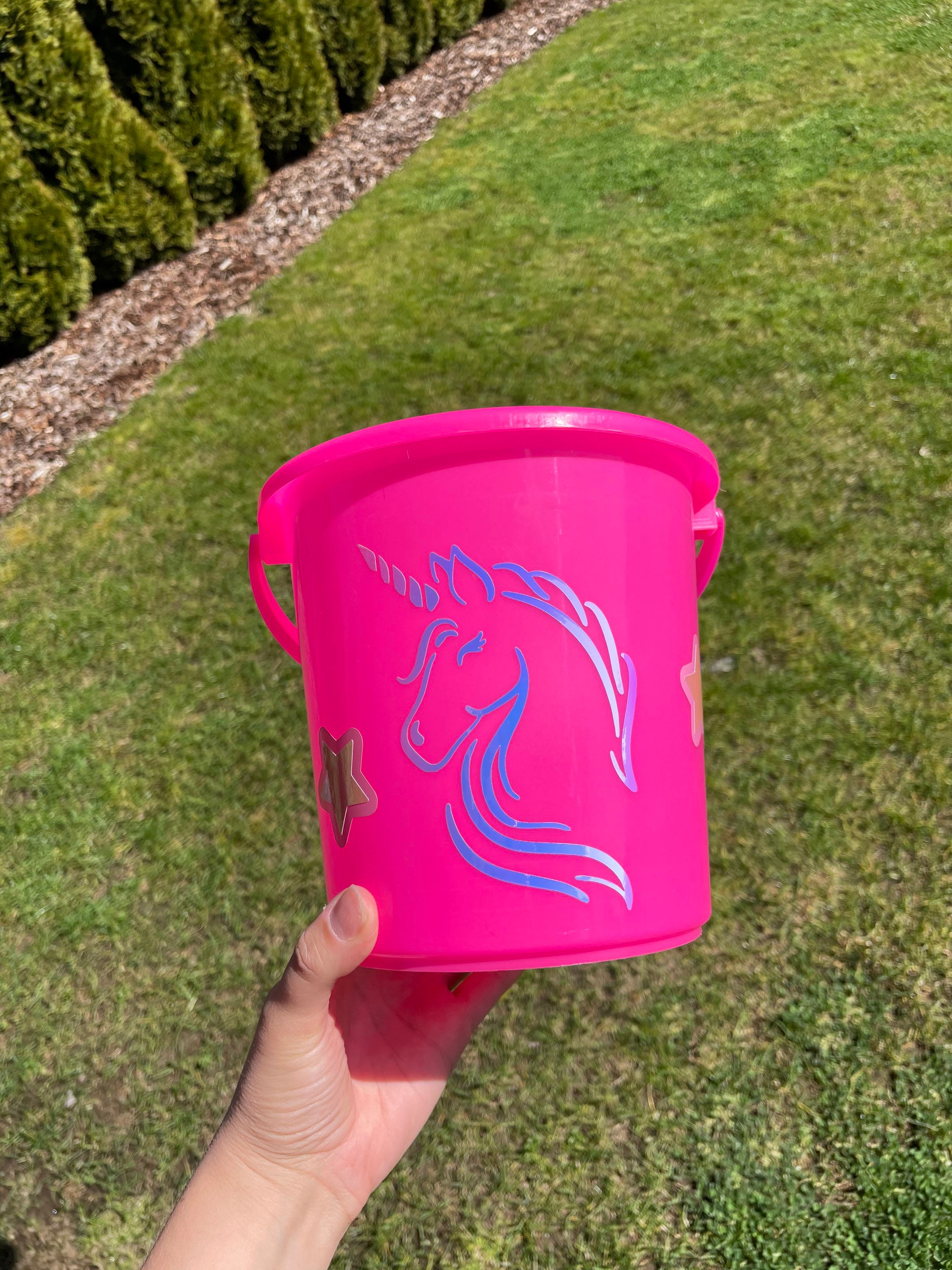 Unicorn Beach Bucket Personalized Sand Bucket Beach Toy Etsy UK
