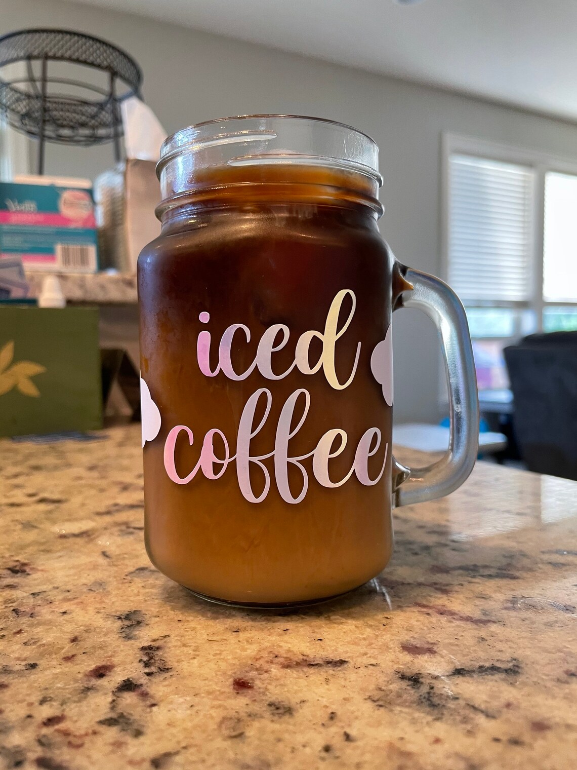 Could Iced Coffee Mason Jar With Handle. Etsy