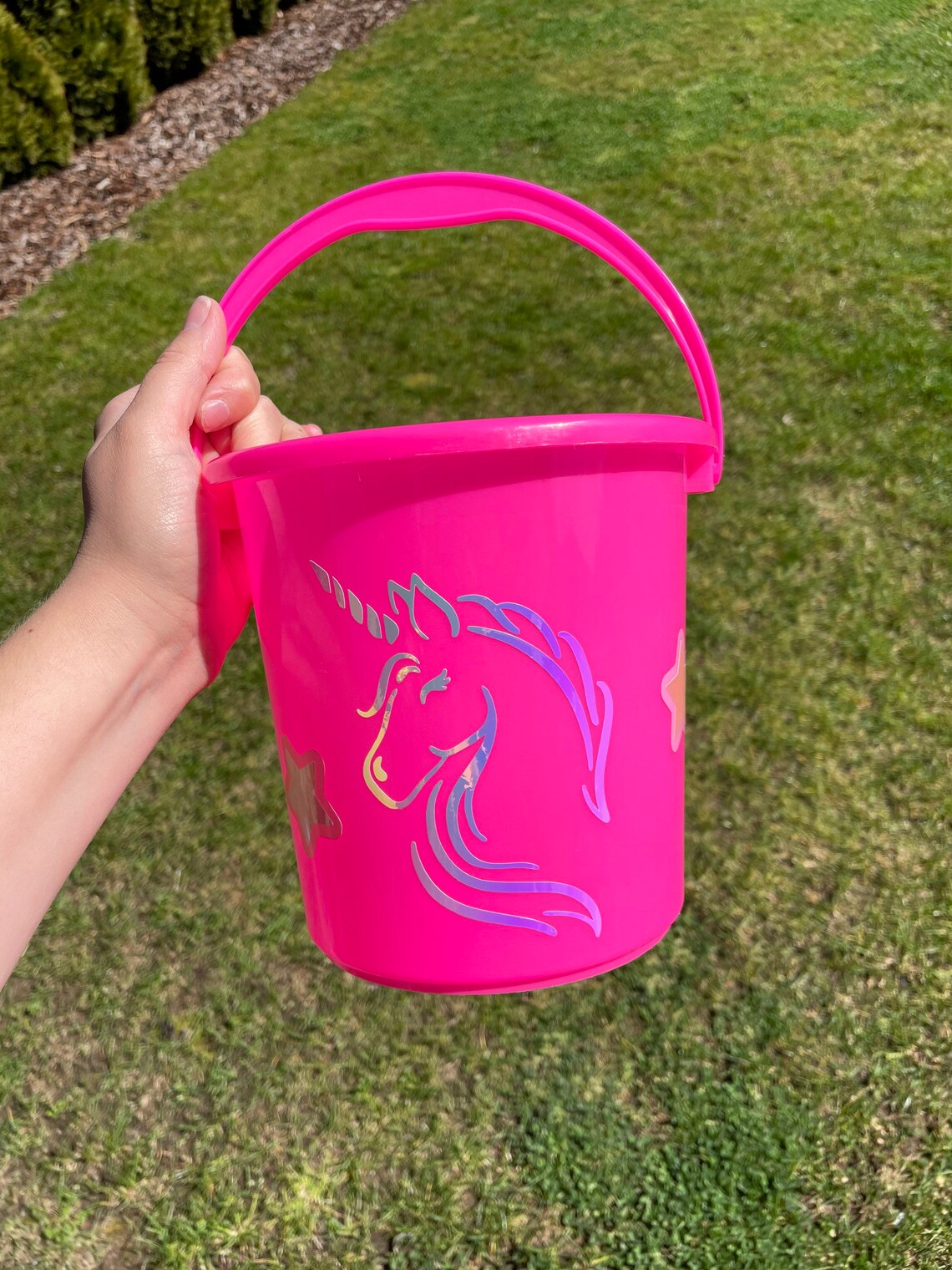 Unicorn Beach Bucket Personalized Sand Bucket Beach Toy Etsy UK