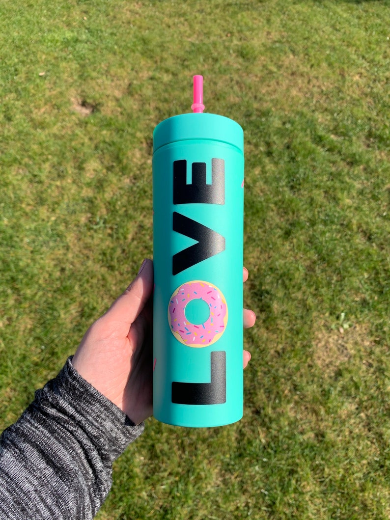 donut lover ice coffee cup gifts for mom gifts for her love Cups by Katelyn Donut cup iced cup
