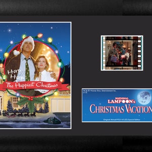 National Lampoon&#39;s Christmas Vacation 35mm Film Cell Display Chevy Chase New Framed Display Movie Collectible!