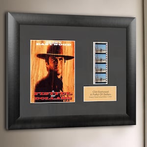 Clint Eastwood Fistful of Dollars Vintage Film Cell Display Framed Spaghetti Western Clips