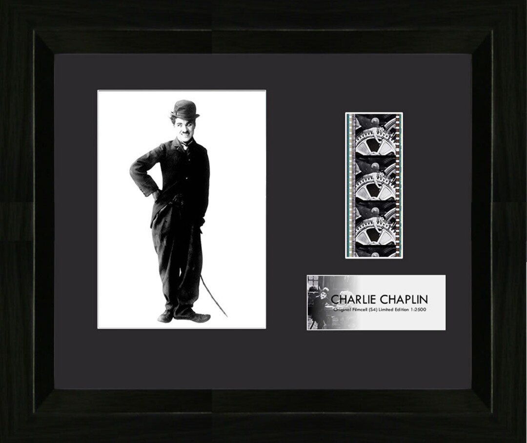 チャップリン　ビンテージ　写真　フイルムセル　額 Charlie Chaplin 35mm Vintage Film Cell Display W/classic Little