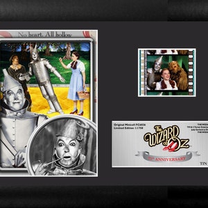 Wizard of Oz Tin Man 35mm Film Cell Clip Display with Certification of Authenticity