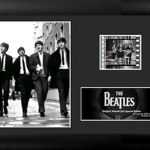 The Beatles Walking 35mm Film Cell Display w/ Certification of Authenticity Vintage Film Clip Framed!