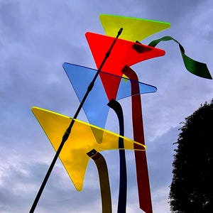 SunForm Design: Lichtgevende vliegers, zonvangers, tuindecoratie, tuinsteker, buitendecoratie, cadeau-idee, extra groot, 140 cm