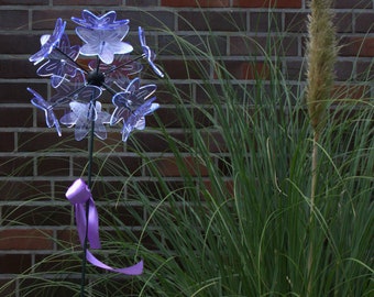 Allium, 1.5m, Ø26cm, luminous garden decoration, SunForm suncatcher, garden figure, colourful gift, ornamental leek, large