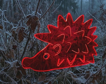 Day-active hedgehog, luminous suncatcher, garden decoration for balcony, veranda & terrace, 21 cm