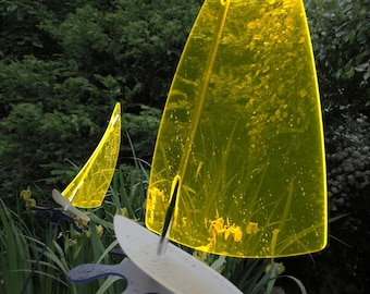 SunForm suncatcher, luminous surfer, handmade garden decoration, garden stake, outdoor, gift idea, very large, UV-stable & frost-resistant