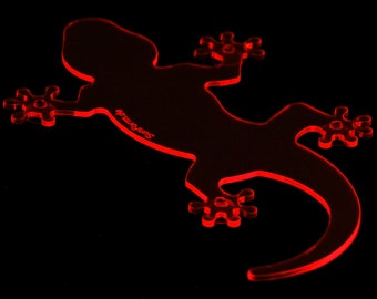 SunForm suncatcher, luminous salamander - gecko (orange), large, UV-stable & frost-resistant
