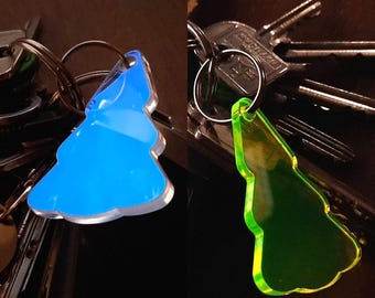 Suncatchers, glowing Christmas trees, keychains - 2 colors, gift idea