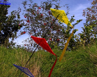 Garden decoration, sun catcher, gift / the brightly coloured, classic kites