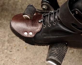 Leather Motorcycle Boot Protector: Gear Shift Pad, Biker Gift