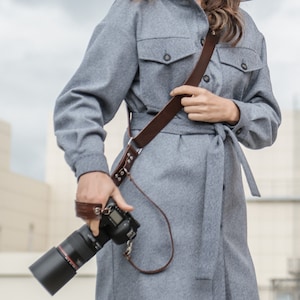 Leather camera strap DSLR strap Shoulder camera strap Personalized camera sling Best photographer gift