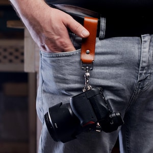 Leather Camera Belt Mount: Quick Release DSLR Strap, Personalized Photographer Gift