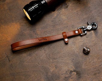 Personalized Leather Camera Wrist Strap: DSLR Hand Strap with Quick Release, Photographer Gift