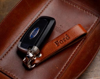 Personalized Leather Keychain: Belt Clip For Car Keys, Hight Quality Gift for Him