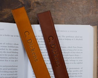 Leather Bookmark: Personalized Gift for Book Lovers, Book Name Tag