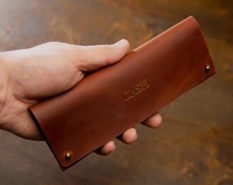 Leather Cash Envelope, Dollar Bill Holder, Handmade Money Gift Case