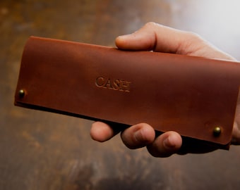 Leather Cash Envelope: Dollar Bill Holder, Handmade Money Gift Case