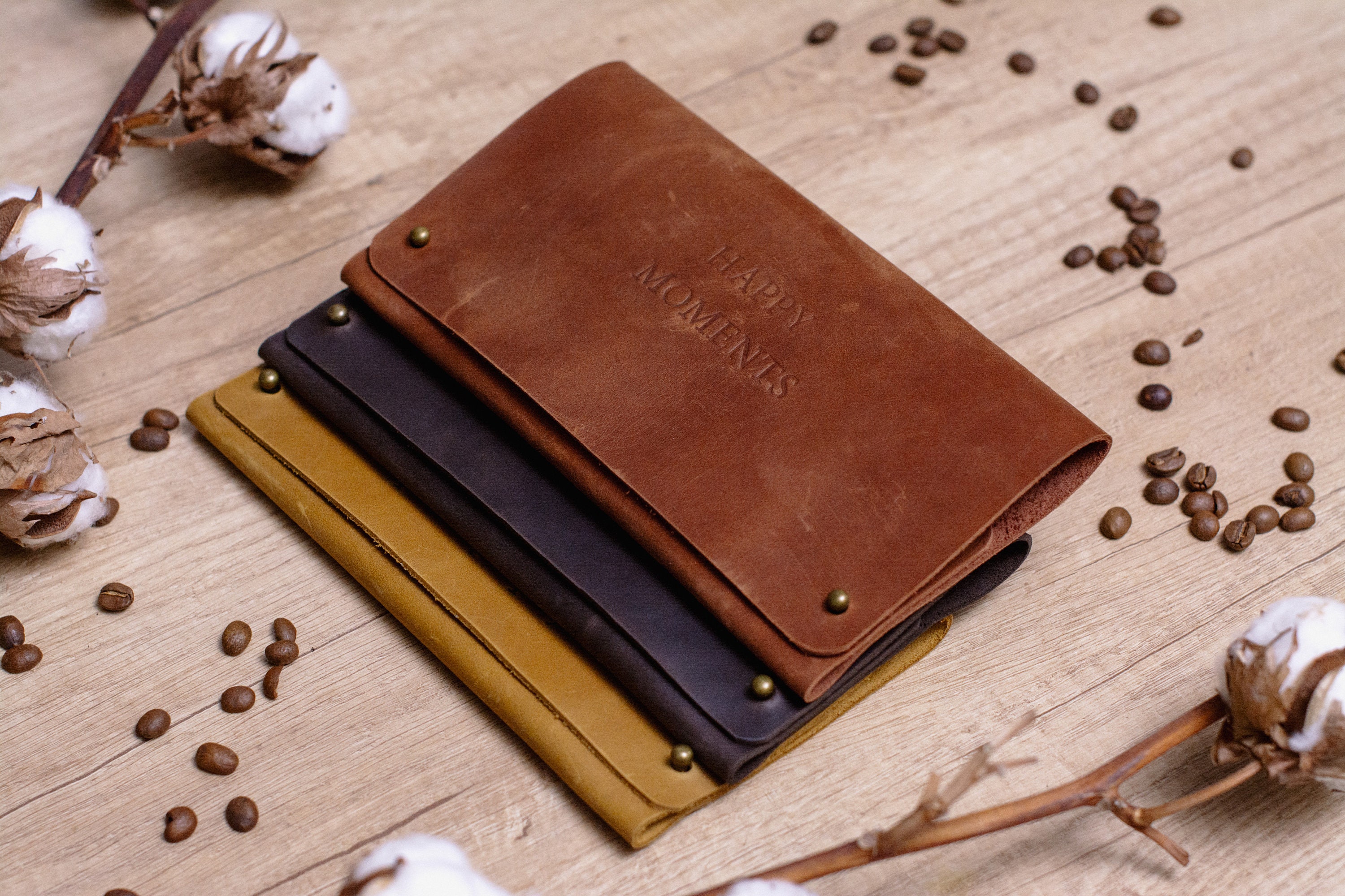 Leather Photo Envelope 4x6: Cash, Card & Document Holder