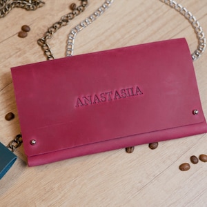 Cell Phone Bag Mobile Bag Leather Chain bag A7 Cash Envelope Wallet Leather Small Crossbody bag Leather Money Purse Womens Cross Body