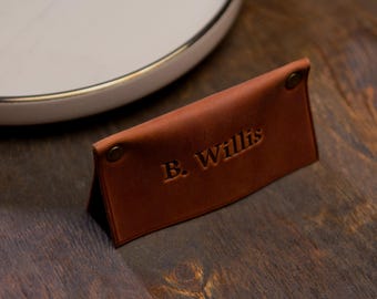 Wedding & Event Leather Place Cards: Rustic Name Guest Seating Card, Personalized Vintage Place Tag