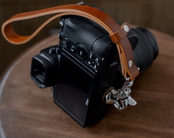 Leather Camera Wrist Strap: DSLR Hand Strap with Quick Release