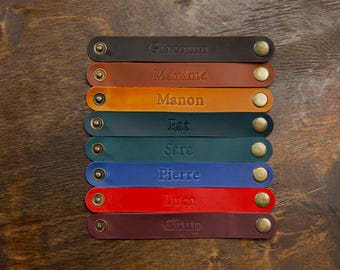 Leather Name Napkin Rings: Personal Table Decor, Family Gifts