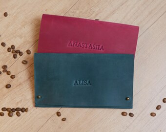 A7 Leather Cash Envelope: 4x6 Photo, Money, Document Holder