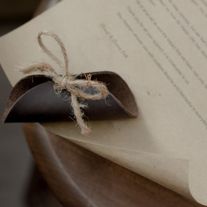 Invitations Paper Scroll in Leather Cover Craft Paper Scroll Parchment Scroll Wedding Rustic Style Paper Scroll Pirate Scroll Wish Flyer image 9