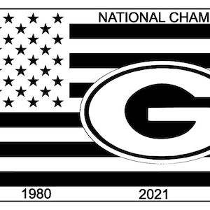 UGA Football National Championships Flag SVG