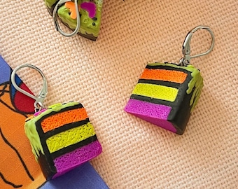 Spooky Halloween Cake Dangle Earrings