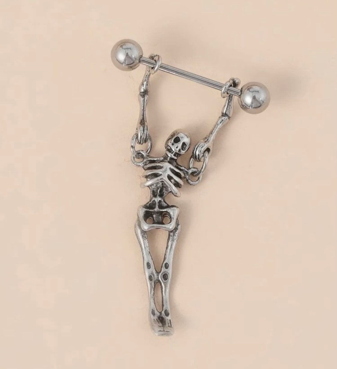 NEW STOCK Skeleton Dangle Nipple Bar Etsy New Zealand