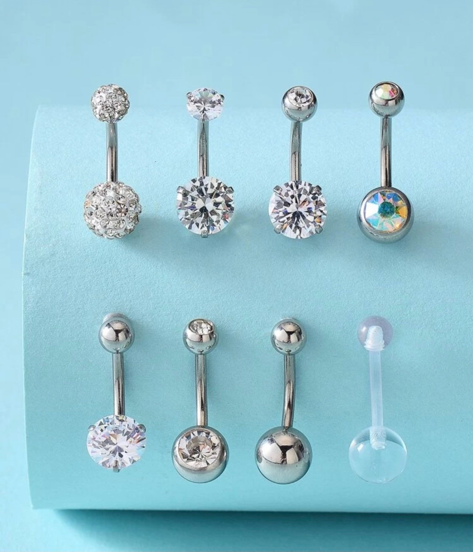NEW STOCKClear crystal belly bars Etsy