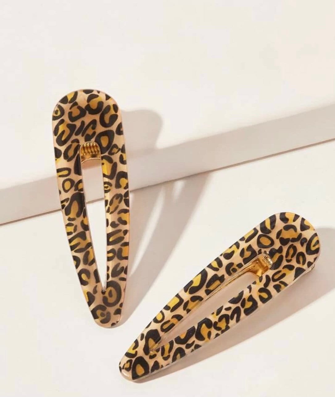 Leopard print hair clip pair Etsy