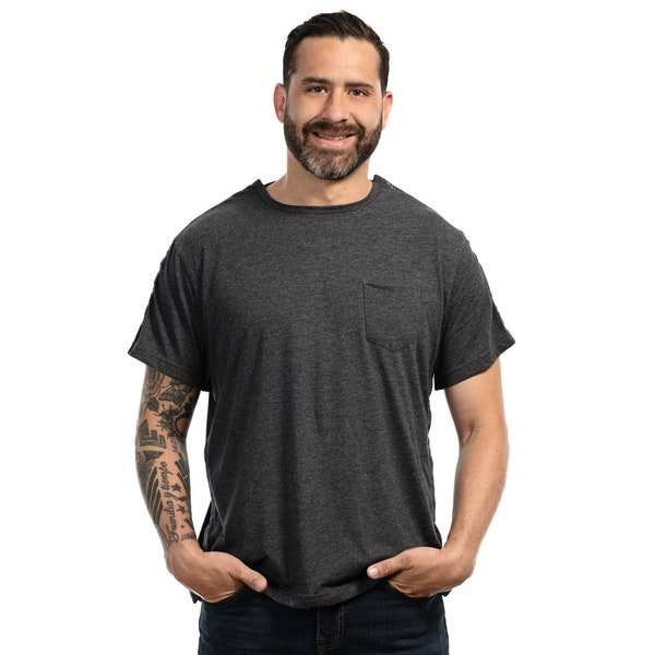 Post Shoulder Surgery Shirts, Adaptive Clothing, Men Short Sleeve Shirt