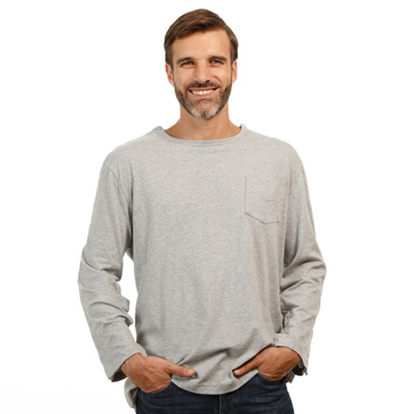 Post-Schulter-Chirurgie-Hemden, Anpassungsfähige Kleidung, Herren-Langarm-Shirt