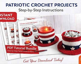 Crochet Americana Hat Pattern | Uncle Sam Candy Dish Holder (PDF Download)